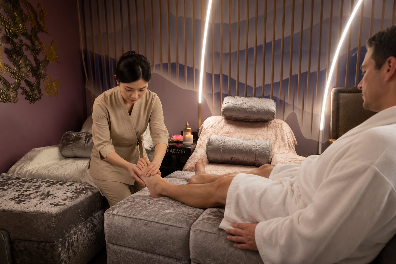 A foot bodywork treatment at Bella Healing Spa